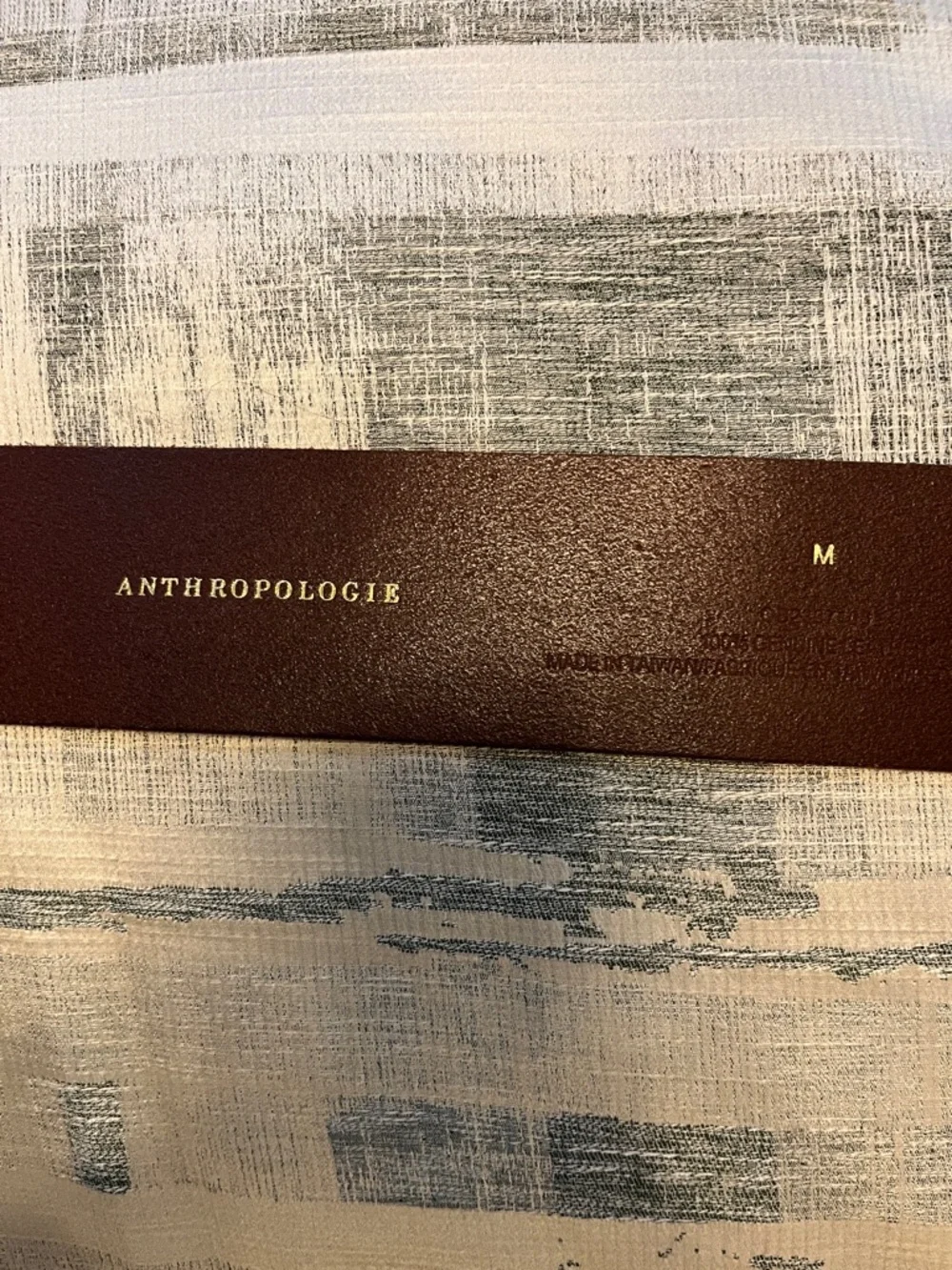 Anthropologie Wide Brown Leather Belt with Sculpted Gold Buckle - Picture 4 of 5